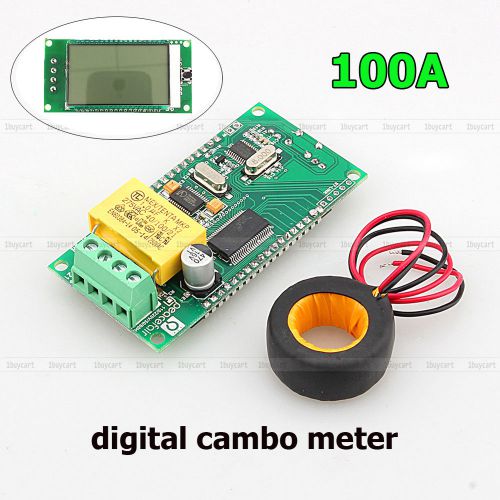 Digital LED AC 110V-220V 100A Volt Amp Watt Power Monitor Ammeter Voltmeter + CT