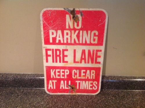 No parking fire lane keep clear at all times metal sign heavy vintage for sale