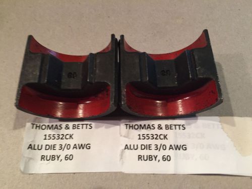 15532 Thomas and Betts T&amp;B ALUMINUM 3/0 AWG Die, RUBY, 60, USED