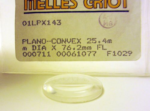 Melles Griot Plano-Convex Lens PLCX 76.2mmFL 25.4mmDm Uncoated - 01 LPX 143
