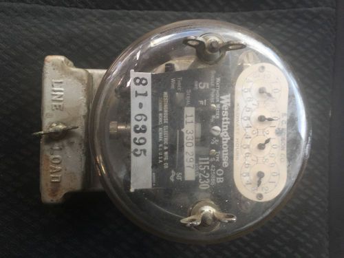 Vintage 1925 81-6395 Westinghouse OB Electric Watthour Meter 5 Amp 115 Volt