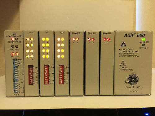 CAC Carrier Access Adit 600 TDM Controller, 3 Dual BRI Cards, 3 FXS Cards