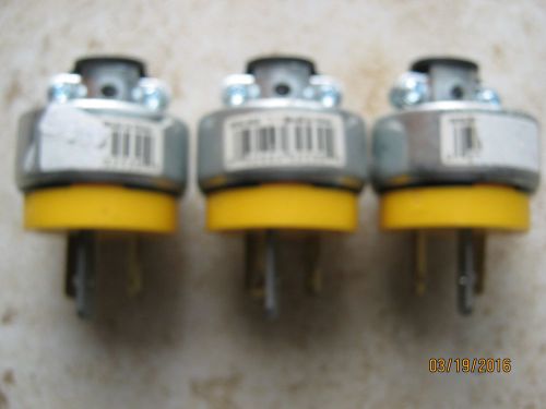 New lot of 3 cooper 20a 125-250v vinyl armored plug 2836 box 3 prong 10-20p for sale