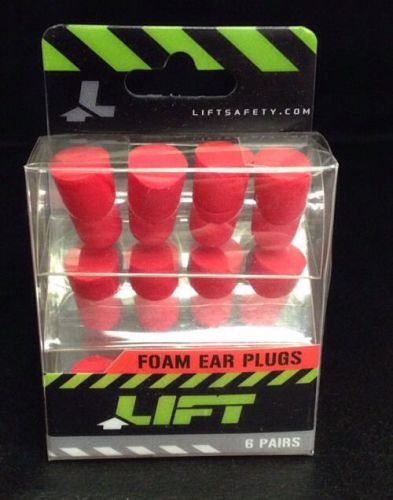 Lift Hearing Protection Foam Ear Plug Red (6 Pairs)