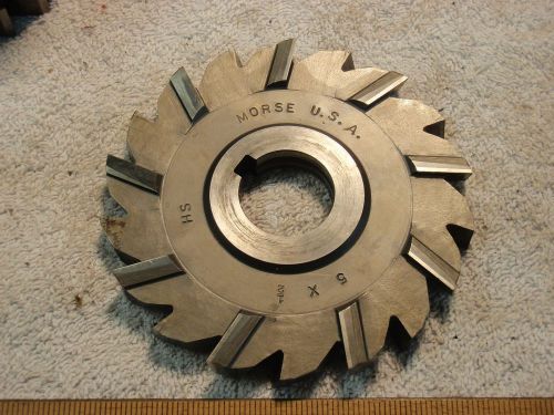 MORSE 5&#034; x 1/2&#034; x 1 1/4&#034; STAGGERED TOOTH Side Milling Cutter USED in EX CON