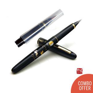 Kuretake Rabbit Makie Fountain Brush Pen + No.15 Replacement Brush Head Set