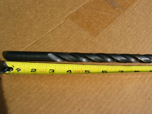 Ptd 42 drill bit 19/32&#034; black oxide new  old stock usa 9&#034; 1/2&#034; shank for sale