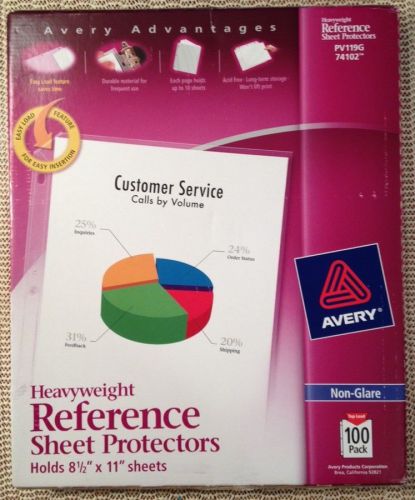 Avery 74102 Heavyweight Sheet Page Protectors Qty. 10, Non-glare, 3 ring, 8.5x11