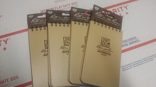 935t top spiral notebook tan rite in the rain nsn new qty of 4 *nib*- for sale