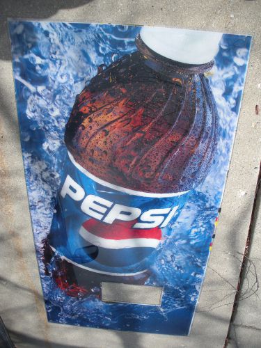 Pepsi Plasitc Bottle Vending Machine front Plastic Display Cover.  Used.