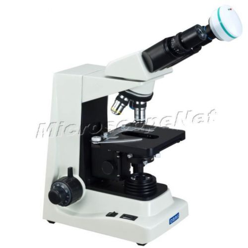 Omax compound siedentopf microscope 1600x w/ phase contrast kit &amp; 3mp usb camera for sale