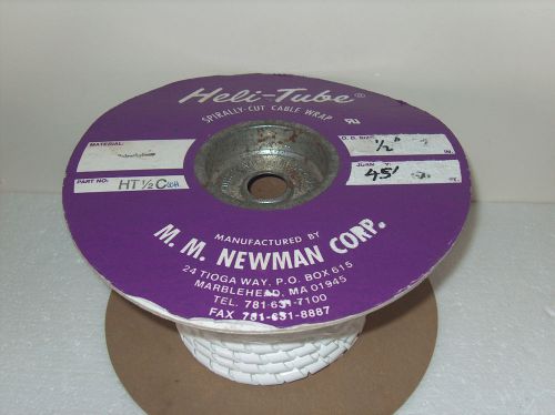 45&#039; ROLL NEWMAN 1/2&#034; HELI-TUBE SPIRAL CUT CABLE WRAP WHITE ** NEW **