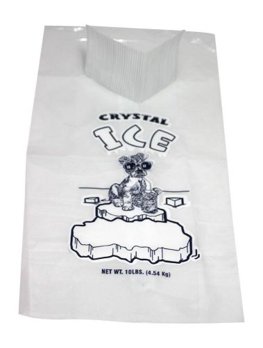 Plastic ice bags 10 lb - 12&#034; x 21&#034; -1.5 mil - pack of 100 with twist ties for sale