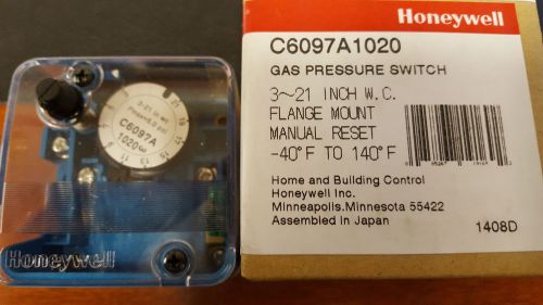 Honeywell C6097A1020 - GAS OR AIR PRESSURE LIMIT SWITCH FLANGE MOUNT,3-21
