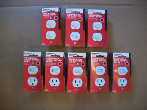 8 NEW Pass &amp; Seymour White Combination Toggle Switch &amp; Combination Switch Outlet