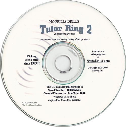 Tutor Ring 2 MP3s 25 Drills that Kick Steno Butt Free Shipping