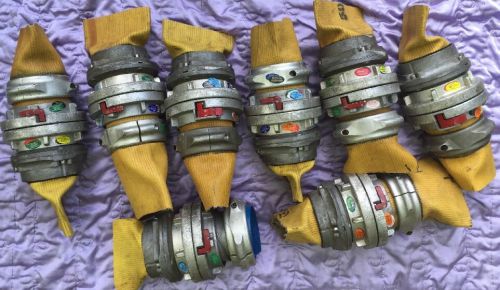 8 working used snap-tite 5&#034; fire hose coupling w/ lock  sold w/out hose-aluminum for sale