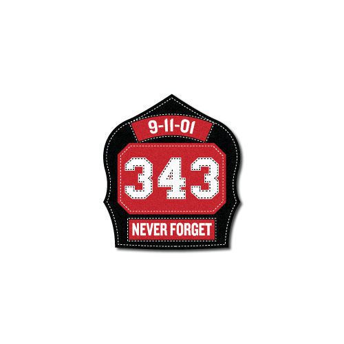 3M Scotchlite Reflective Fire Helmet Decal  - 9/11 Memorial Shield 343 Remember
