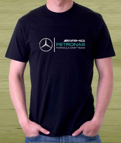 New !!! Mercedes Benz Amg Petronas F1 Logo Men&#039;s Black T Shirt Size S to 3XL