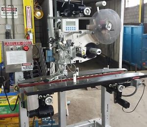 Labelaire 3115ST labeler for top labeling with carrier conveyor