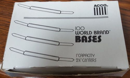 ACCO 1 Inch Capacity Prong Fastener Bases, 2.75 Inch Centers, 100 Bases per Box