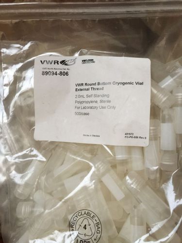 VWR 89094-806 2mL Cryogenic Vials w Closures Round-Bottom Self-Standing Vialx450