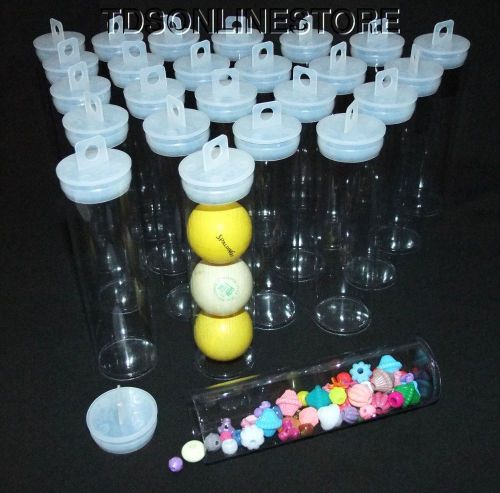 Jumbo Round Clear Plastic Storage Tubes 5.5&#034; by 1.5&#034;  Package of 50