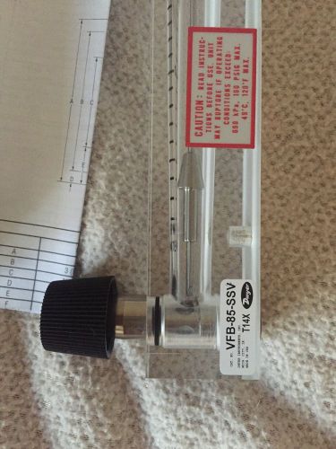 Dwyer vfb-85-ssv  flow meter, .2-2.0 gpm water, ss valve for sale