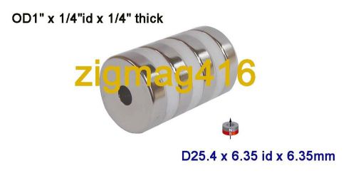 2 pcs of n52, od1&#034; x 1/4&#034;id x1/4&#034;neodymium ring magnets for sale