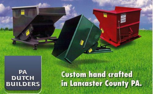 Self dumping dump hoppers dumpsters container 1 yd yard 3000 lbs for forklifts for sale