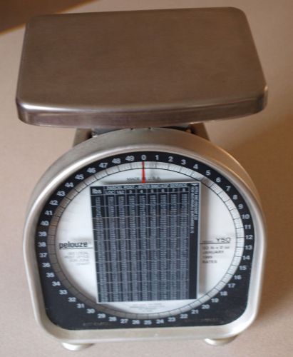 Pelouze Heavy Duty Shipping Scale 50 Lb Capacity Model Y50 Postal Weights  dated