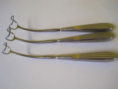LOT OF 3 STORZ REVERSE CURVE ADENOID CURETTE SIZE 1 2 3 STAINLESS STEEL USED
