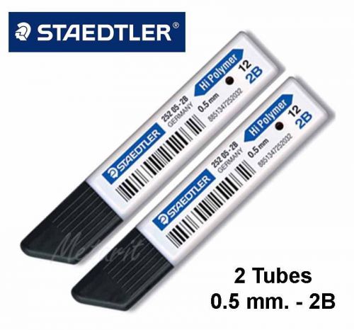 2 Tubes STAEDTLER GERMANY Mechanical Pencil Leads 0.5 mm. 2B Refill Minen