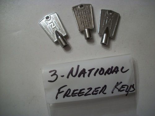 Locksmith LOT of 3 - NATIONAL Freezer Keys - 2 Pentagon &amp; 1 Triangle