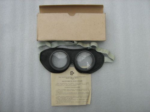 Vintage Soviet Safety Industrial Protective Google Glasses Clear Lens original