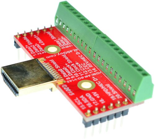 HDMI Type A Male socket Breakout Board, plug, adapter,  eLabGuy HDMI-AM-BO-V1AS