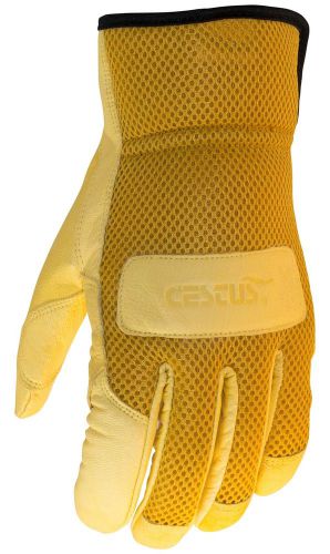 Cestus yellow ez landscape utility work goatskin leather driver duty glove l for sale