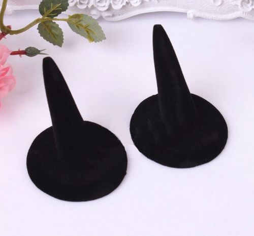 Useful  Fitting Gift Black Velvet Finger Ring Stand Jewelry Display 1PCS EP
