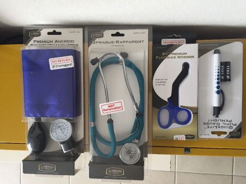 Nursing Bundle: Stethoscope, Blood Pressure Cuff, Penlight, and Bandage Scissors