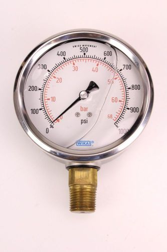 WIKA 9734397 Industrial Pressure Gauge Liquid/Refillable Copper Alloy Wetted