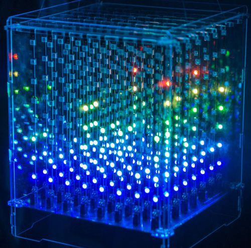 8x8x8 led box arduino uno and phonton board included 512 ws2812b rgb led cube for sale