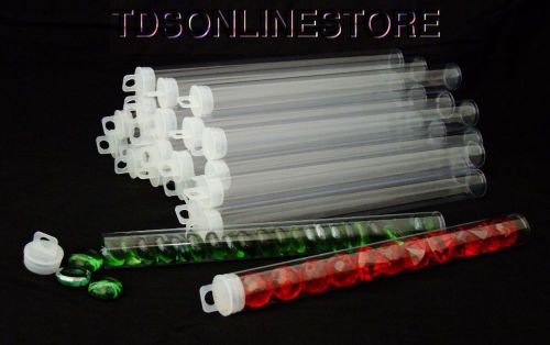 Jumbo Size Round Clear Plastic Storage Tubes 9&#034; x 5/8&#034; Package of 25