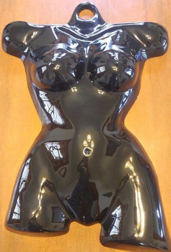 FEMALE DRESS MANNEQUIN FORM (LIGHT-WEIGHT GLOSSY PLASTIC/BLK) W/HOOK FOR HANGING