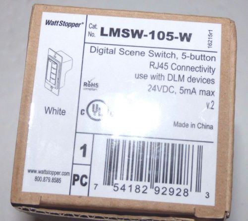 Watt stopper lmsw-105-w digital scene switch 5-bottom rj45 connectivity/ white for sale