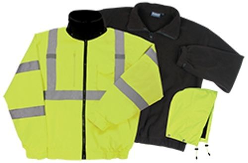 Class 3 ansi rated winter bomber jacket hi viz yellow 3-1 w510 by erb fast ship! for sale