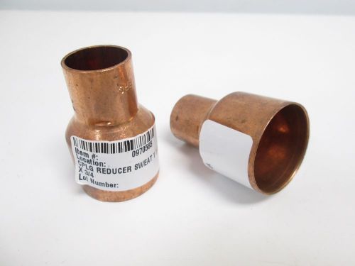 Lot of 2 New Copper Coupling Reducers, 1-1/4&#034; x 3/4&#034;