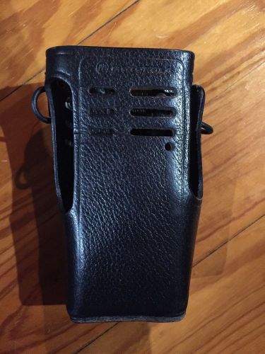 Genuine leather motorola police radio holder - little use - all fit other radios for sale