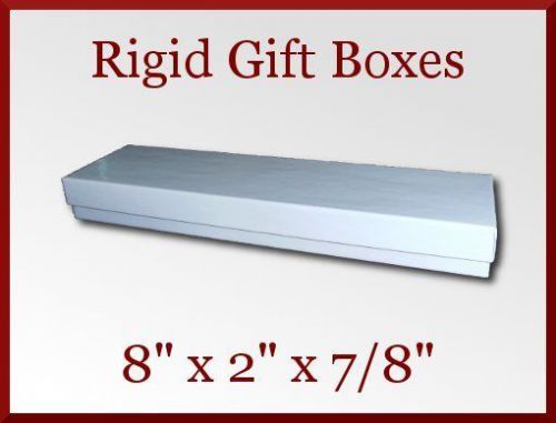 12 White Gloss Rigid Bracelet Gift Boxes 8 x 2 x 0.875 in Jewelry Retail
