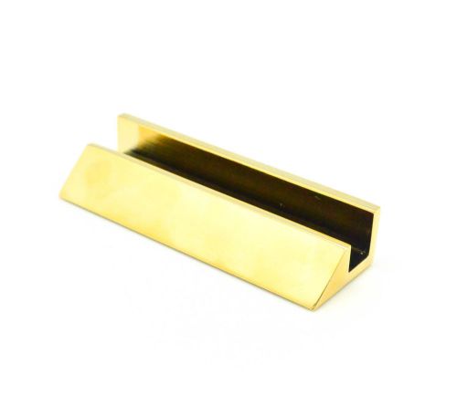 Reflective Gold Plate Business Holder  3 1/2&#034;Wx1&#034;Dx3/4&#034;H