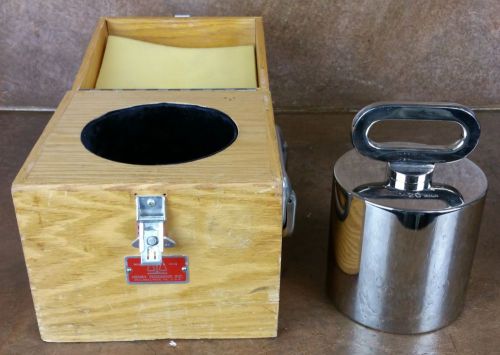 Henry troemner 20 kg calibration weight * stainless steel * wood case * nice for sale